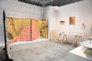 A会場のテーマは「琳派はポップ/ポップは琳派」。山本太郎氏の「紅白紅白梅図屏風」の作品などを展示。