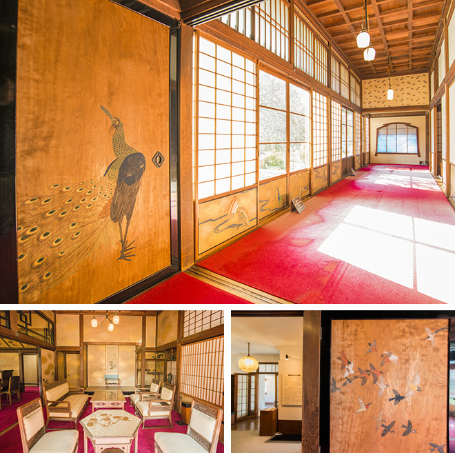 1952年、港区西麻布に建てられた三井八郎右衞門邸。襖絵に花鳥風月画が描かれ豪華絢爛。