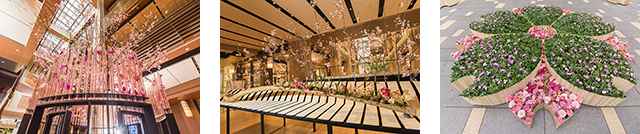 4月17日までは春の訪れを祝うイベント「Midtown Blossom」が開催。2014年度「フラワーアートアワード」最優秀賞を受賞した野崎晶弘氏による「花開く、春」をテーマに、桜を使ったフラワーアート・エキシビションが行われた。