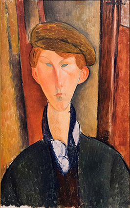 アメデオ・モディリアーニ 《帽子を被った若い男性》 1919年